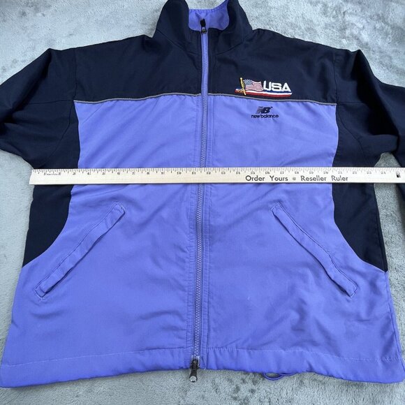 New Balance Womens Medium Purple USA Lightweight Jacket Full Zip Windbreaker Y2K - Picture 6 of 16